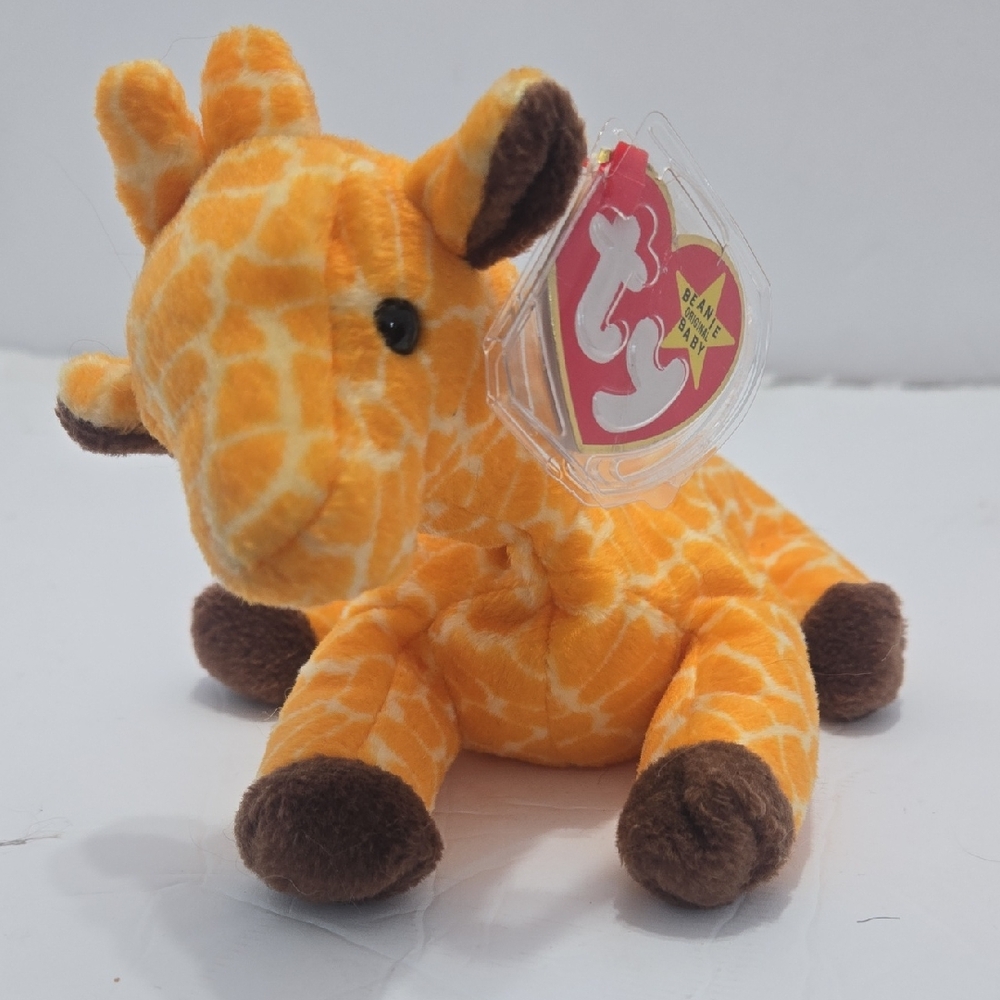 Ty Giraffe Plush Toy - Bright Orange and Dark Brown
